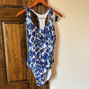 Nicole Miller Blue and White Swimsuit